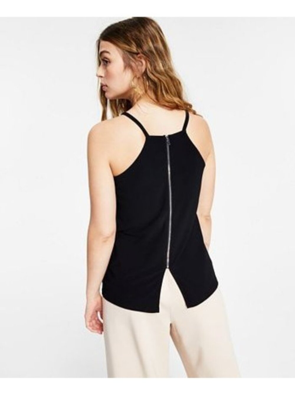 BAR lll size Small NEW Deep Black ZIP Back sleeveless top